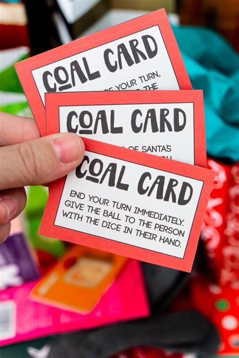 Printable Coal Cards For Saran Wrap Game